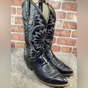 Dan Post Men’s vintage black cowboy western boots size 8.5 D